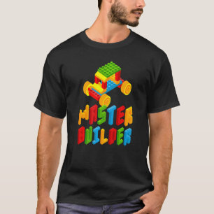 Master Builder Building Block Bricks  Kids Boys Gi T-Shirt