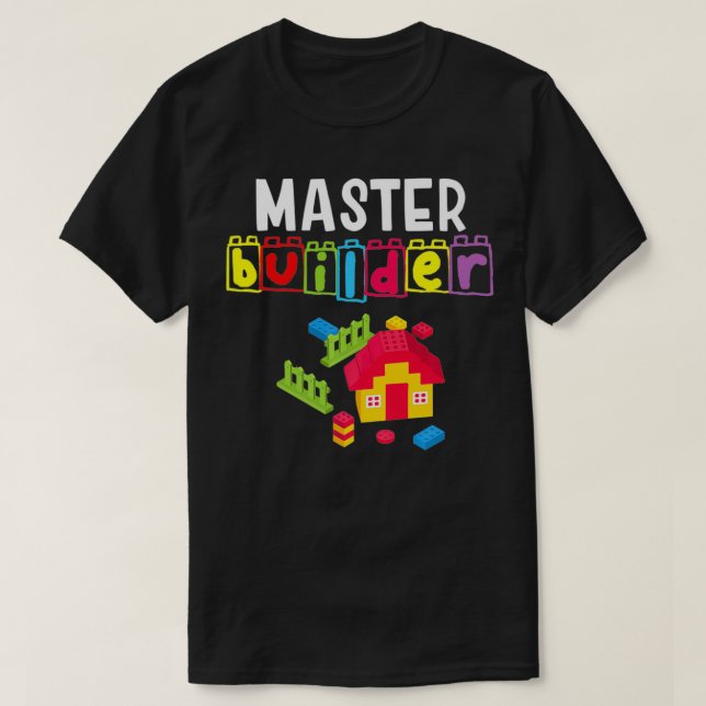 Master Builder  Building Blocks  Brick Builders To T-Shirt (Design Front)