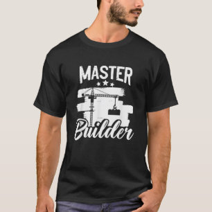 Master Builder Building Blocks Bricks Bricklayer E T-Shirt