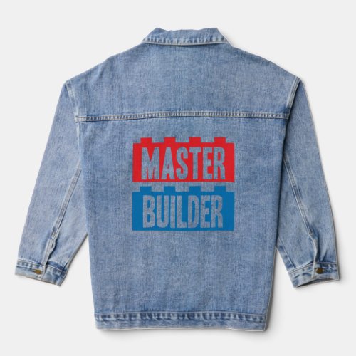 Master Builder Building Blocks  Men Women Youth  3 Denim Jacket