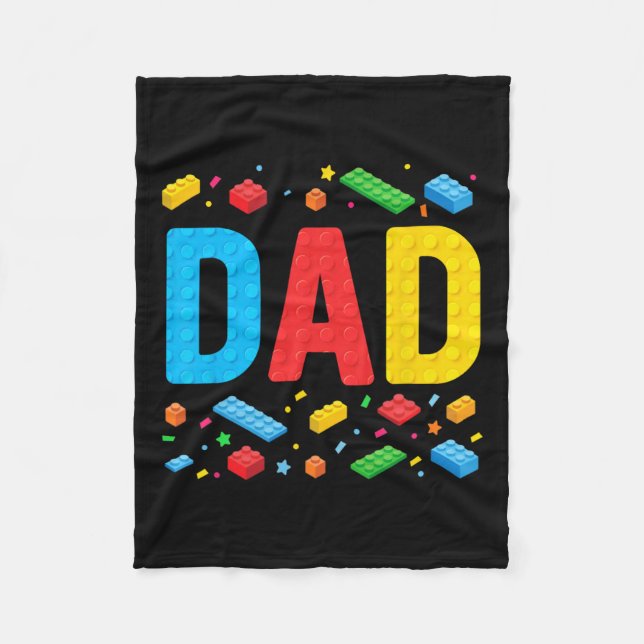 Master Builder Building Bricks Blocks Family Fathe Fleece Blanket (Front)