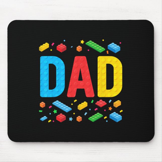Master Builder Building Bricks Blocks Family Fathe Mouse Pad (Front)