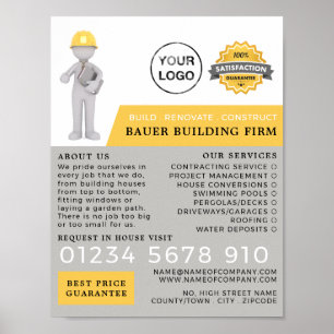 Master Builder, Building Firm, Builders Advert Poster
