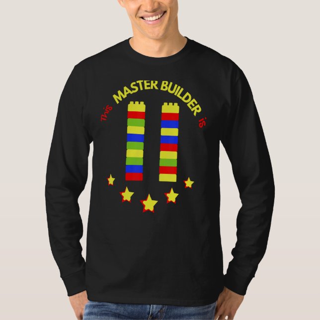 Master Builder Cute Block Building 11th Birthday B T-Shirt (Front)