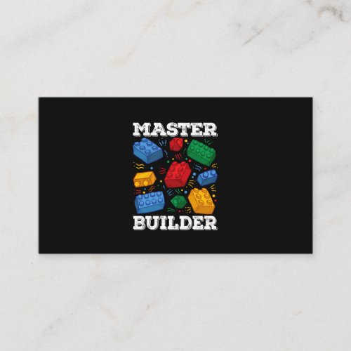 Master Builder Cute Block Building Kids Toys Brick Business Card