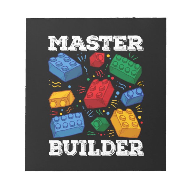 Master Builder Cute Block Building Kids Toys Brick Notepad (Front)