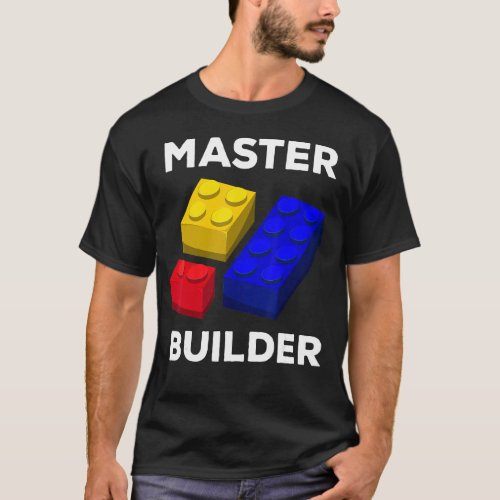 Master Builder Cute Block Building Kids Toys Brick T_Shirt
