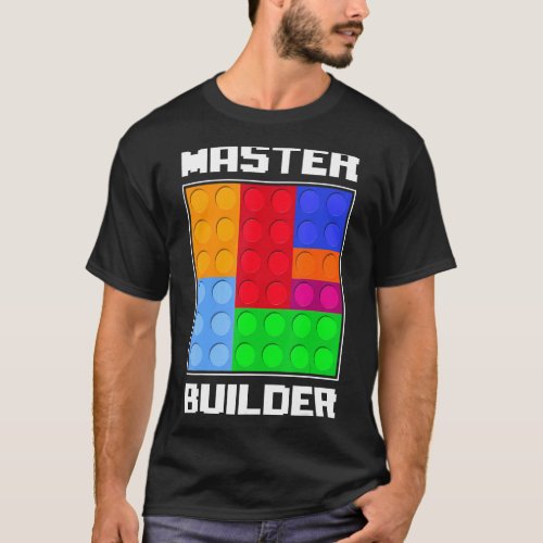 Master Builder Cute Block Building Kids Toys Brick T_Shirt