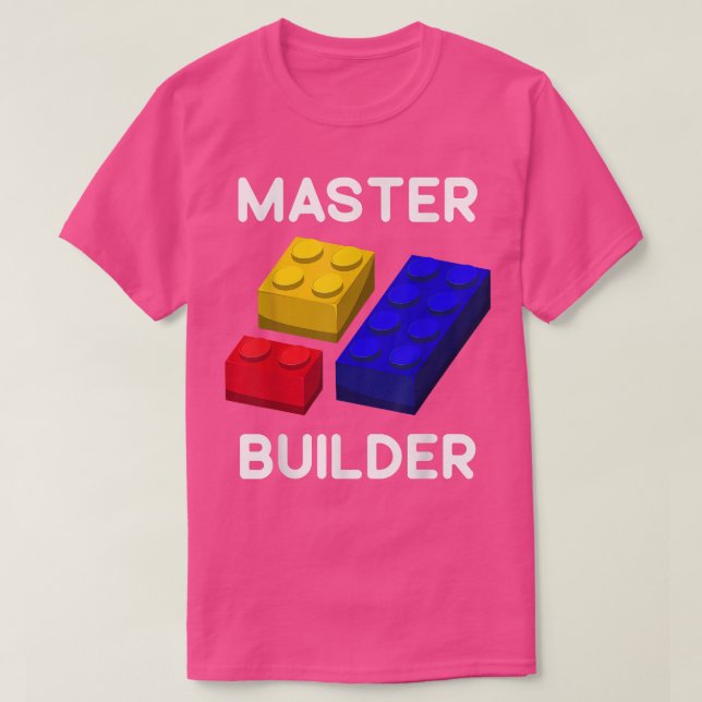 Master Builder Cute Block Building Kids Toys Brick T-Shirt (Design Front)