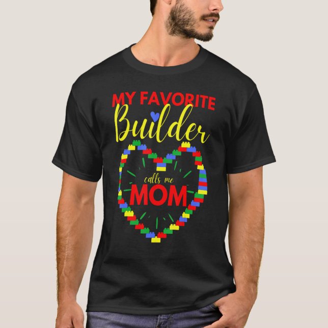 Master Builder Cute Block Building Mom 1 T-Shirt (Front)