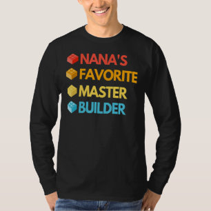 Master Builder Cute Block Building Vintage For Gr T-Shirt