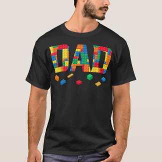 Master Builder Dad Birthday Boy Building Bricks T-Shirt