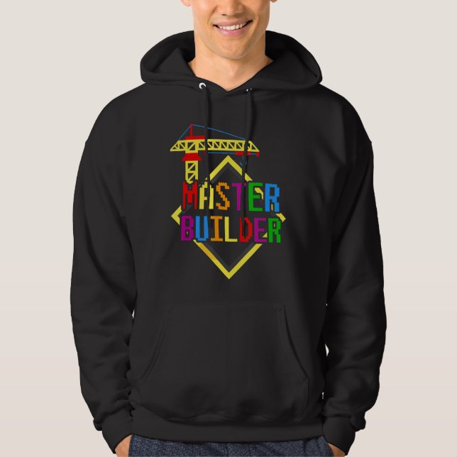 Master Builder Engineer Building Blocks Bricks Bri Hoodie (Front)