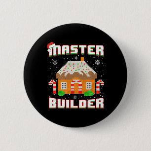 Master Builder Gingerbread House Christmas Block B Button