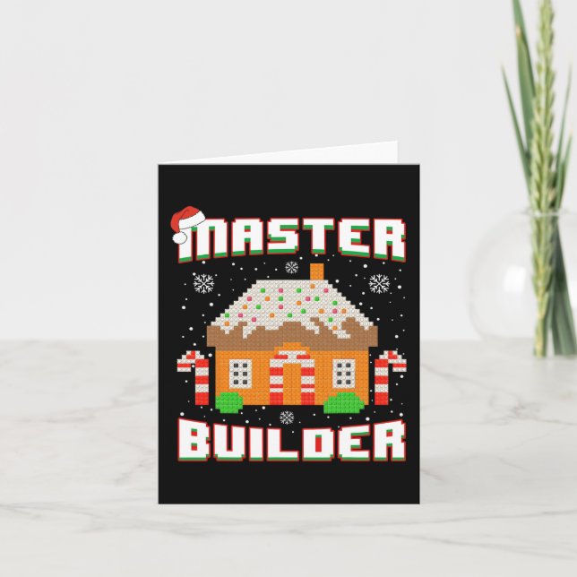 Master Builder Gingerbread House Christmas Block B Card (Front)