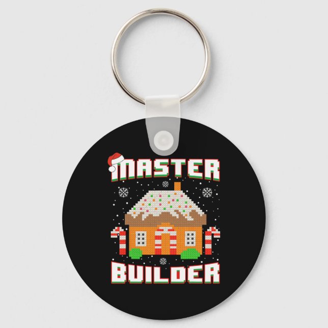 Master Builder Gingerbread House Christmas Block B Keychain (Front)