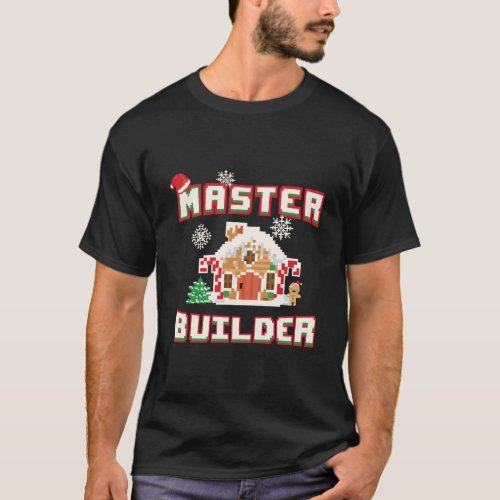 Master Builder Gingerbread House Construction Deco T_Shirt