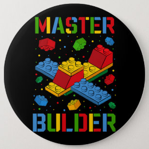 Master Builder Kids Building Blocks Brick Builder Button