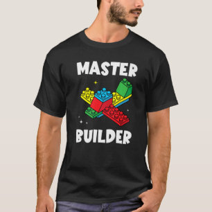 Master Builder Kids Building Blocks Brick Toy Mast T-Shirt