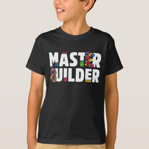Master Builder Kids Building Blocks Bricks Toys T_Shirt