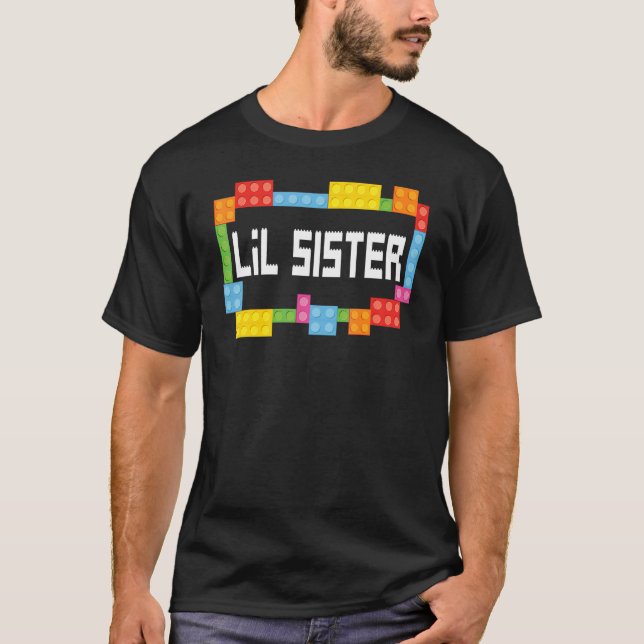 Master builder Lil Sister Bricks Blocks Building F T-Shirt (Front)
