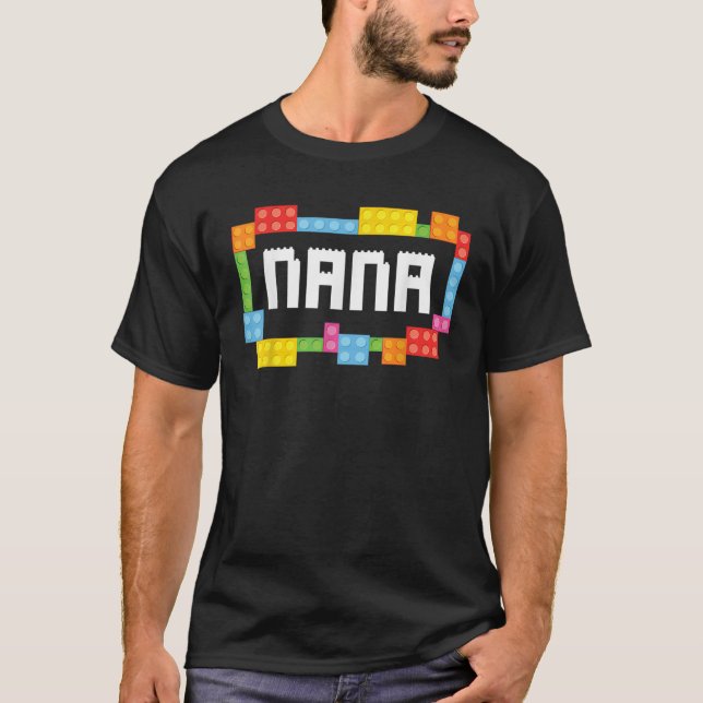 Master builder Nana Bricks Blocks Building Family  T-Shirt (Front)
