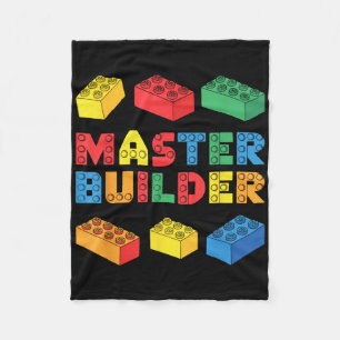 Master Builder Shirt Bricks Blocks Adult Kids Boys Fleece Blanket