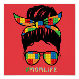 Master Builder Shirt Building Block Head Poster