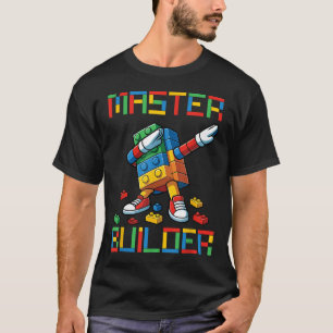 Master Builder Tee Dabbing Blocks Bricks Building 