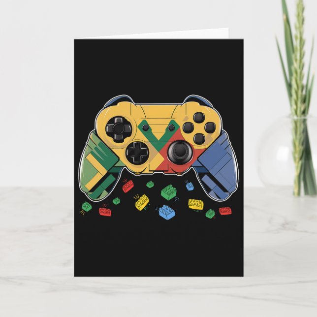 Master Builder Video Game Block Brick Building Kid Card (Front)