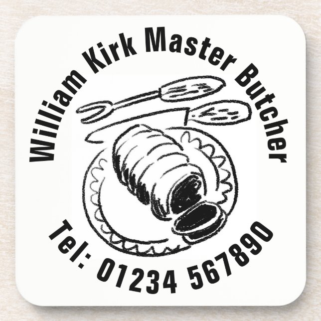 Master Butcher Beverage Coaster (Front)
