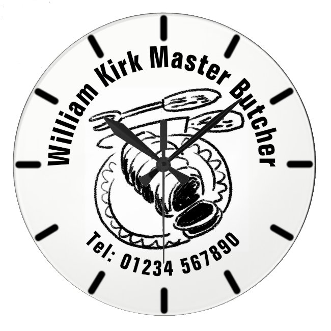 Master Butcher Cartoon Clock