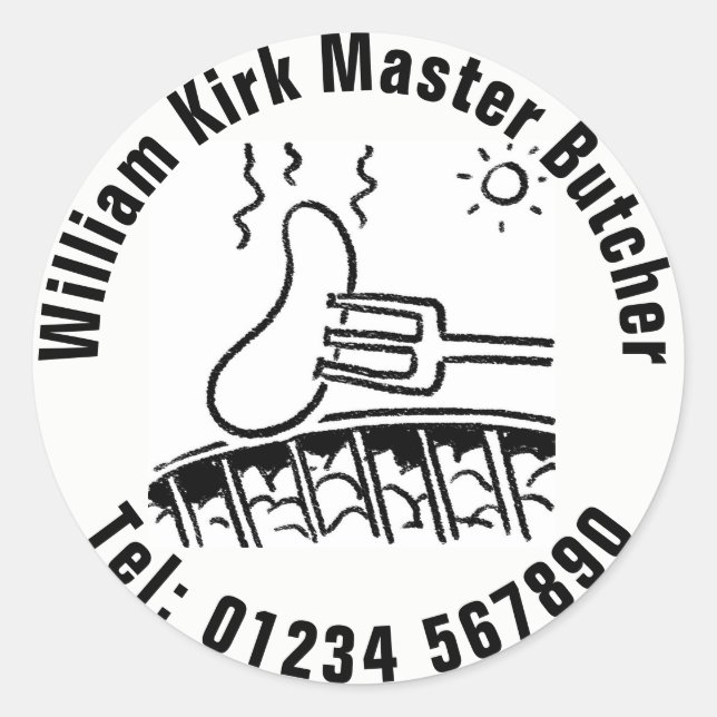 Master Butcher Classic Round Sticker (Front)