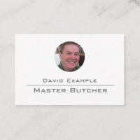 Master Butcher with Photo of Holder Business Card