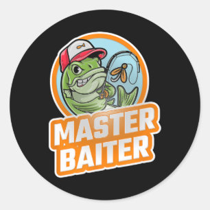 Master Byiter Vintage B Fishing Funny Angler 1 Classic Round Sticker