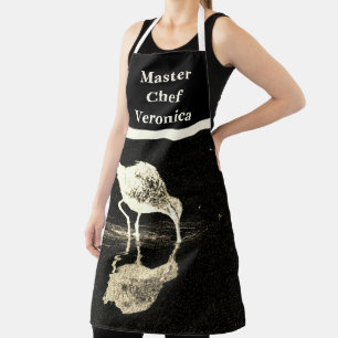 Master Chef Bird Reflection Black White Animal Apron