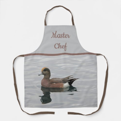 Master Chef Duck Photo Wigeon Calm Water Nature Apron