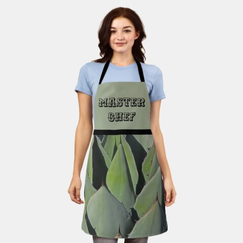 Master Chef Green Agave Leaf Photo Desert Plant Apron