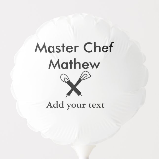 Master chef kitchen bakery cook add text name cutl balloon (Front)