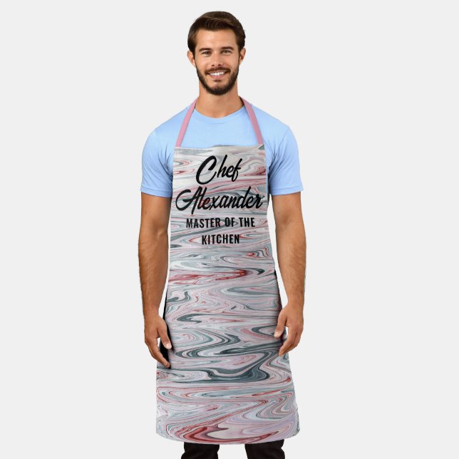 Master Chef Of the Kitchen Colorful Personalize Apron (Worn)