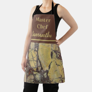 Master Chef Yellow Abstract Background Gemstone Apron