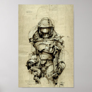 Master Chief Sketch Poster