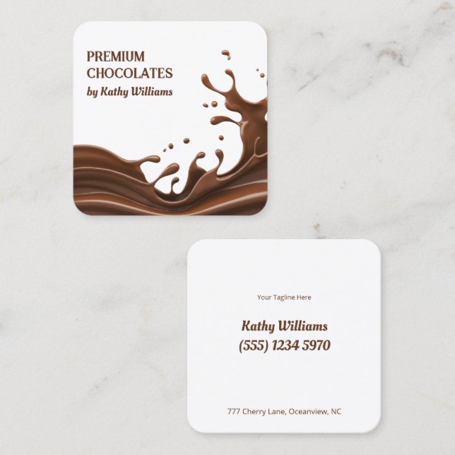Master Chocolatier Square Business Card (Front/Back)