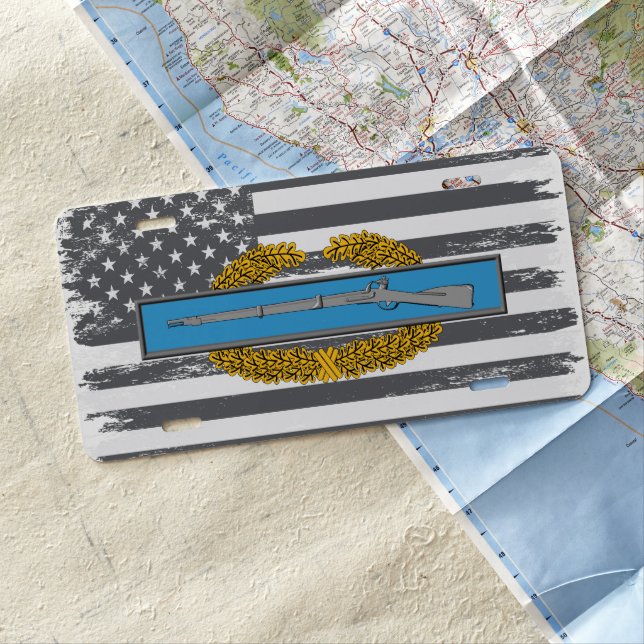 Master Combat Infantry Badge MCIB License Plate (In Situ)