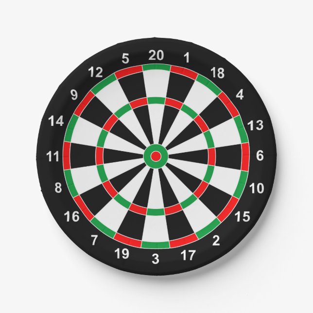 Master Darts Board Basic Round Target Classic game Paper Plates (Front)