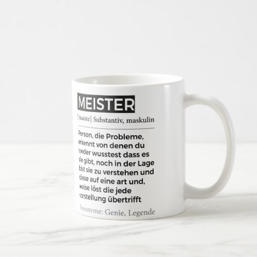 master definition Lustig Spruch Gift Bereuf Coffee Mug