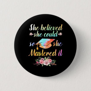 Master Degree Art For Men Women Academic Degree Di Button