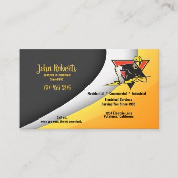 Master Electrician Electrical  Business Card by ArtzDizigns at Zazzle