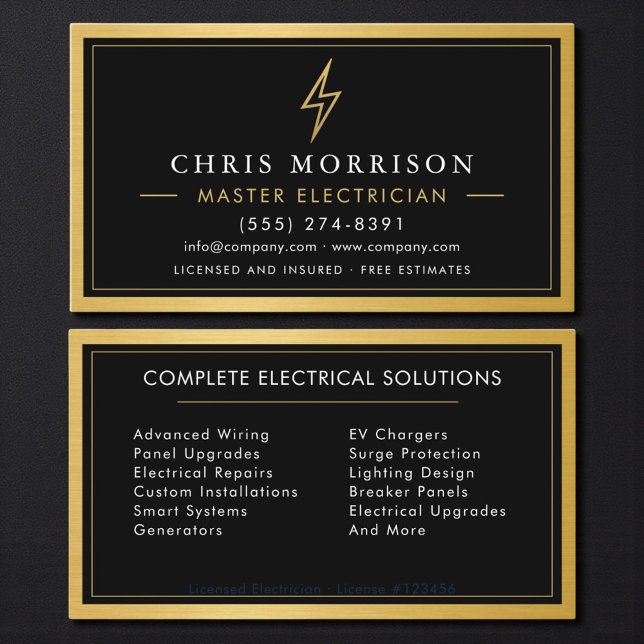 Master Electrician Metal Business Card (Creator Uploaded)