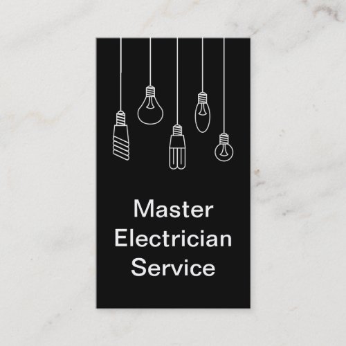 Master Electrician Modern Vertical Business Card